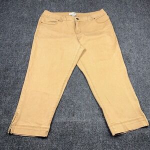 Venezia Womens Tan Khaki Cropped Ankle Zip Jeans Plus Size 20 Stretch Denim